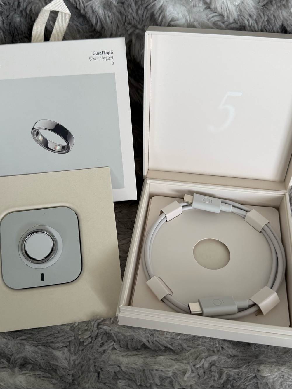 OURA RING GEN 5 FULL SET SILVER SIZE 8